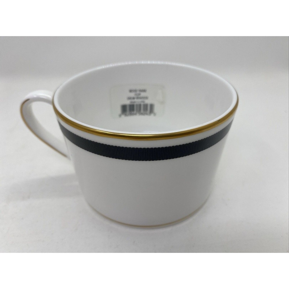 Kate Spade NY Lenox Rose Park White Teacup Fine Bone China Black Rim NWT